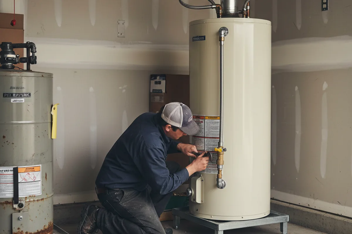 Water heater and shutoff valve replacement in Amboy